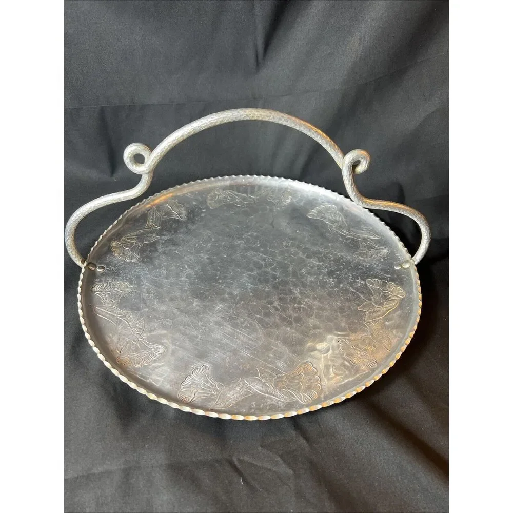 Wrought Farberware Brooklyn NY Aluminum Tray with Hammered Handle‎